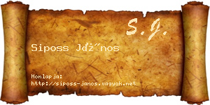 Siposs János névjegykártya