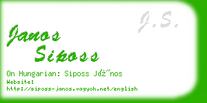 janos siposs business card